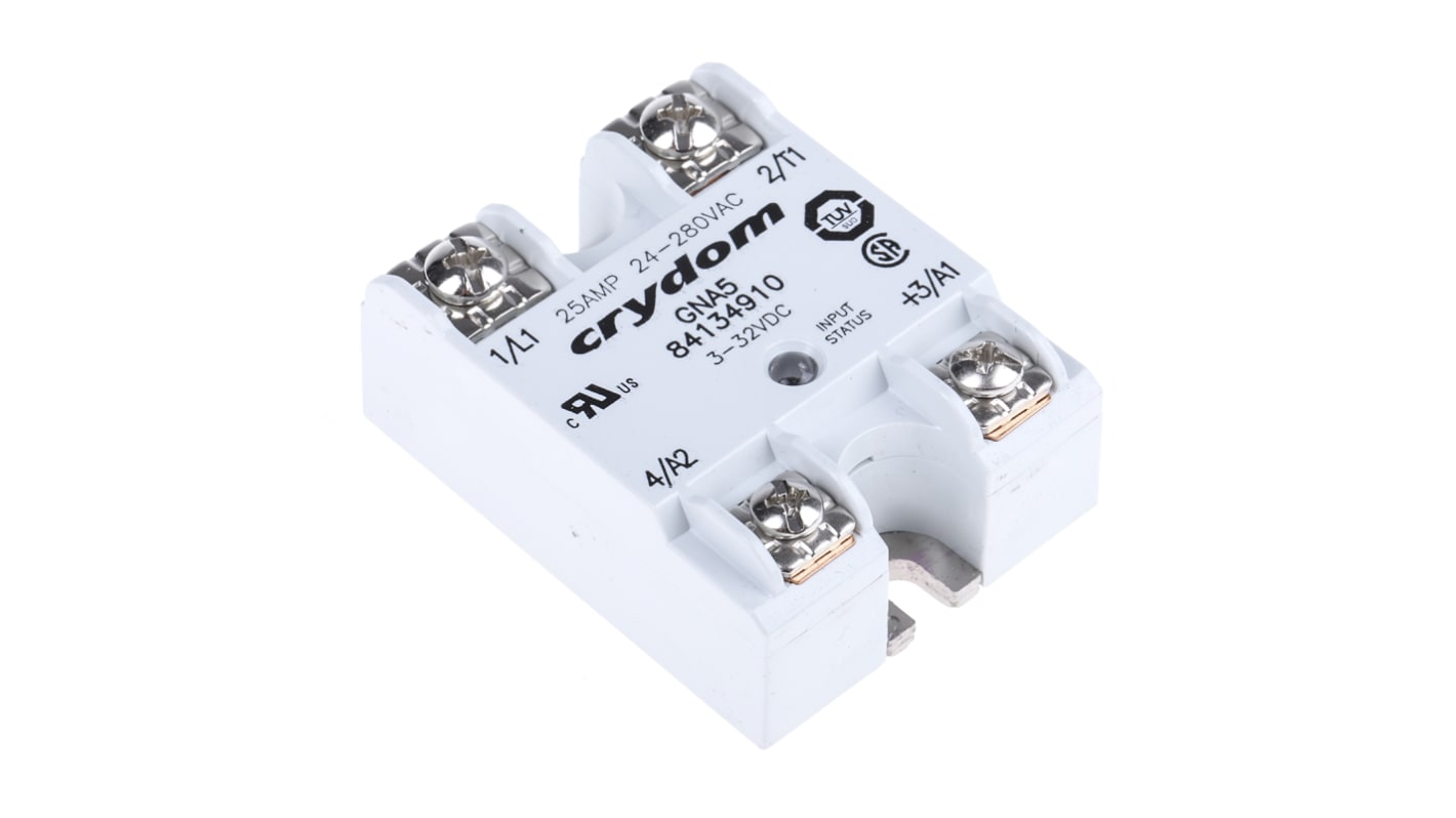 Sensata / Crydom 8413 Series Solid State Relay, 25 A rms Load, Panel Mount, 280 V ac Load, 32 V dc Control