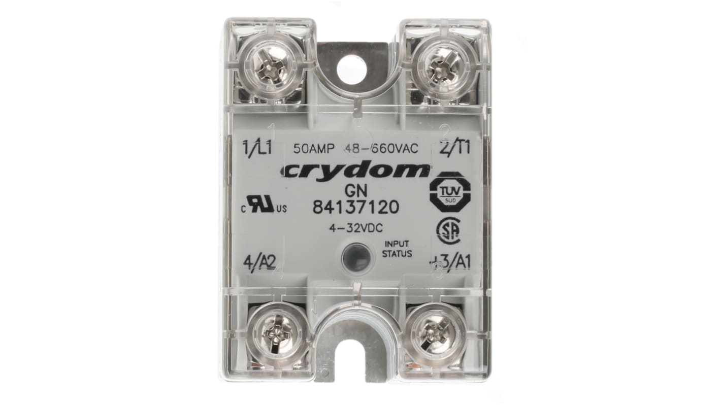 Sensata Crydom 8413 Series Solid State Relay, 50 A rms Load, Panel Mount, 660 V ac Load, 32 V dc Control