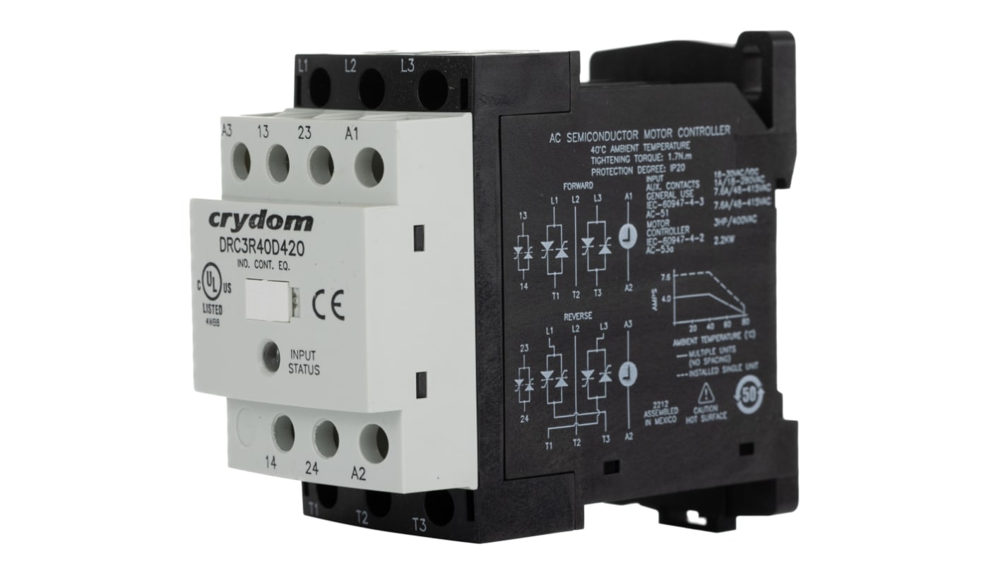 Sensata / Crydom DRC Series Solid State Contactor, 3-Pole