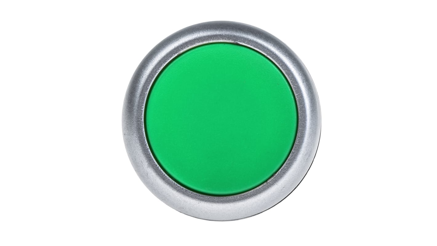 Unidad completa de botón pulsador RS PRO, color de botón Verde, SPDT, Montaje en Panel, IP65