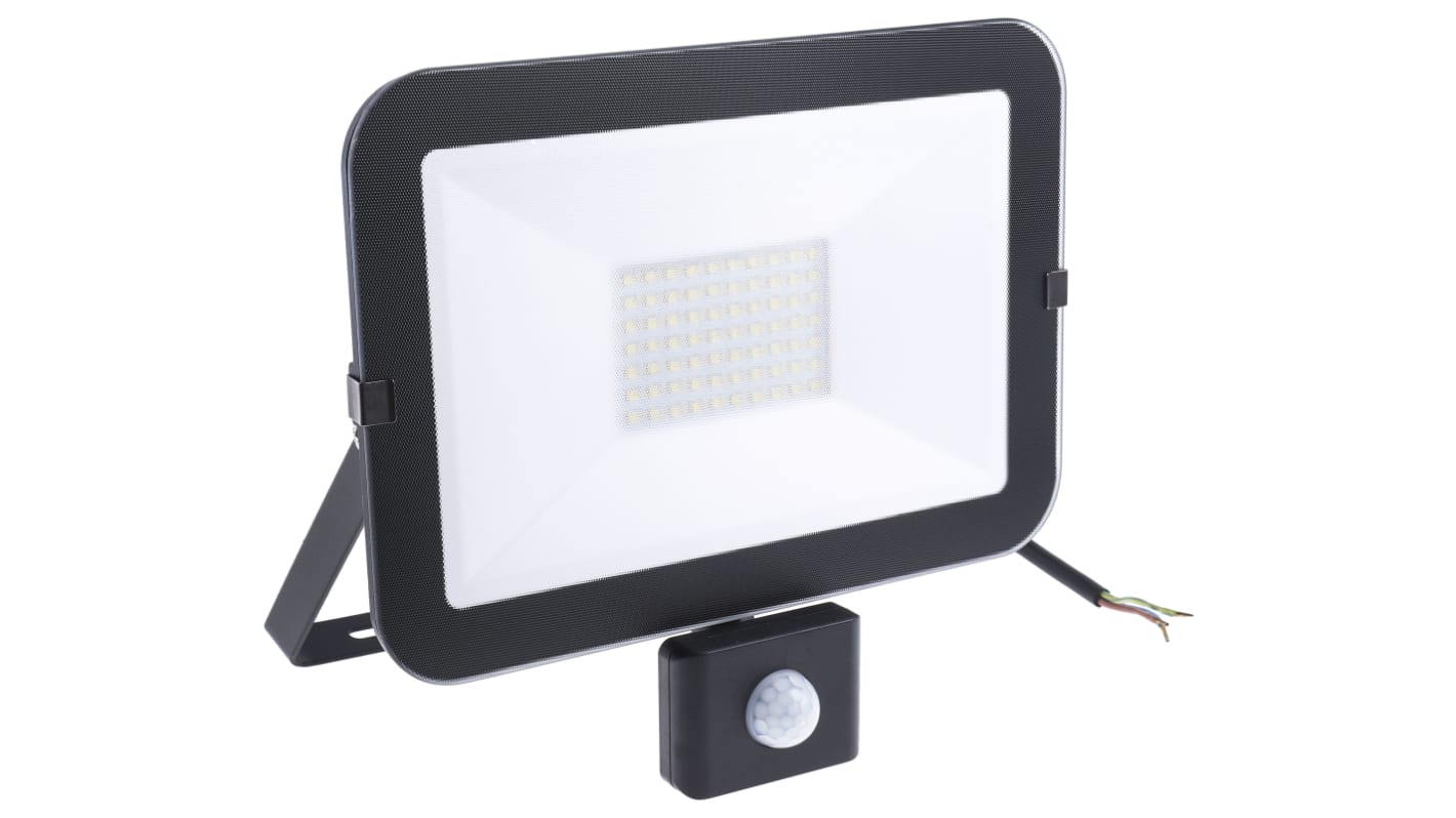 RS PRO, Security Floodlight, 50 W, 4500 lm, IP65 PIR, 220 → 240 V ac