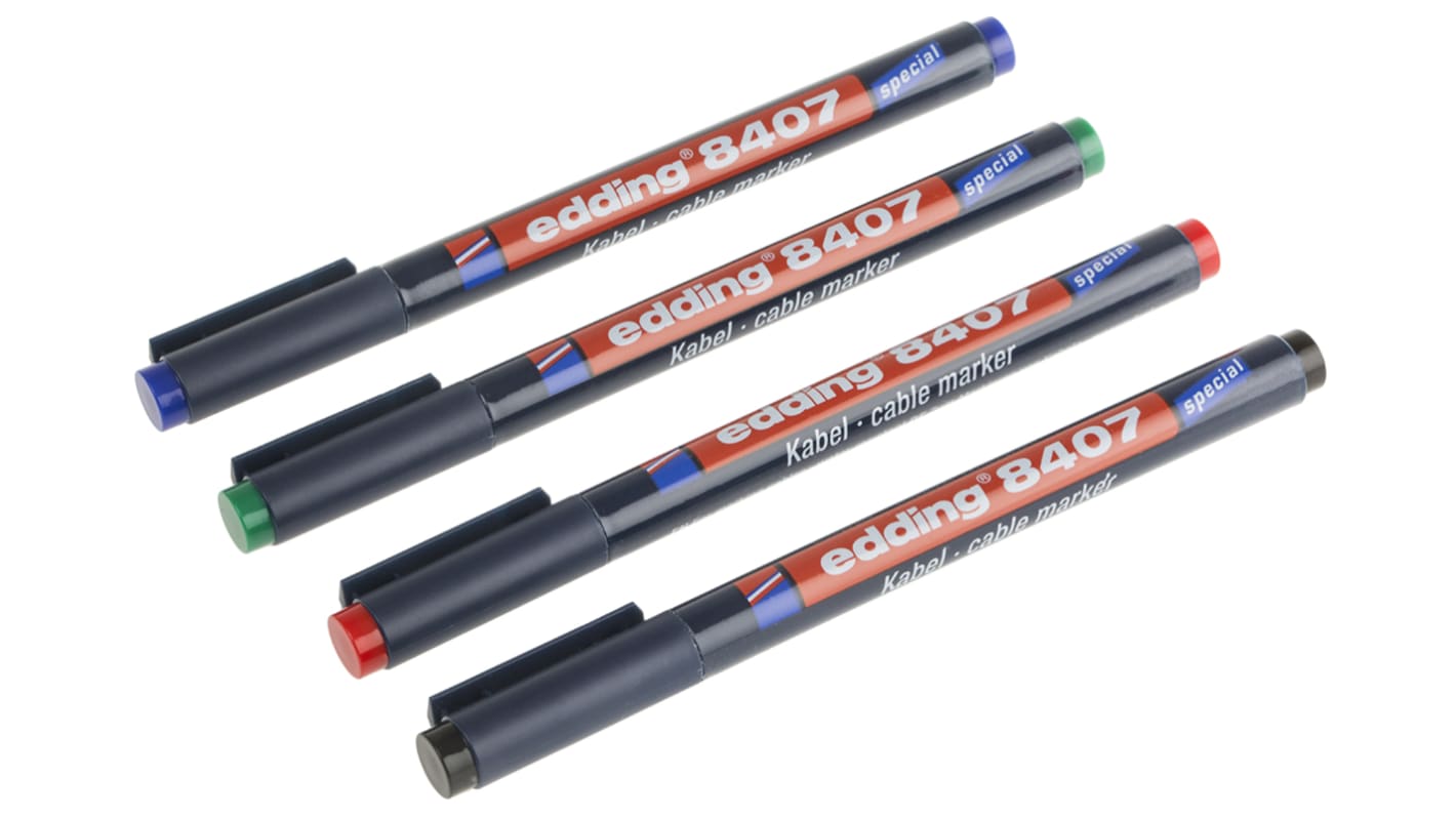 Edding Markierstift, Kabelmarkierung, 0,3 mm, Grün, Spitzenform: Rund