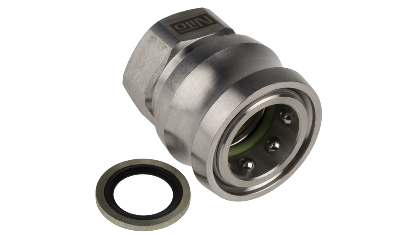 Nito Hose Connector, Straight Threaded Coupling, BSP 3/8in 3/8in ID, 390 bar