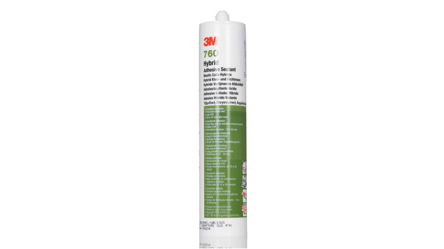 Mastic 3M 760 UV, Blanc, Cartouche 290 ml, +100°C max