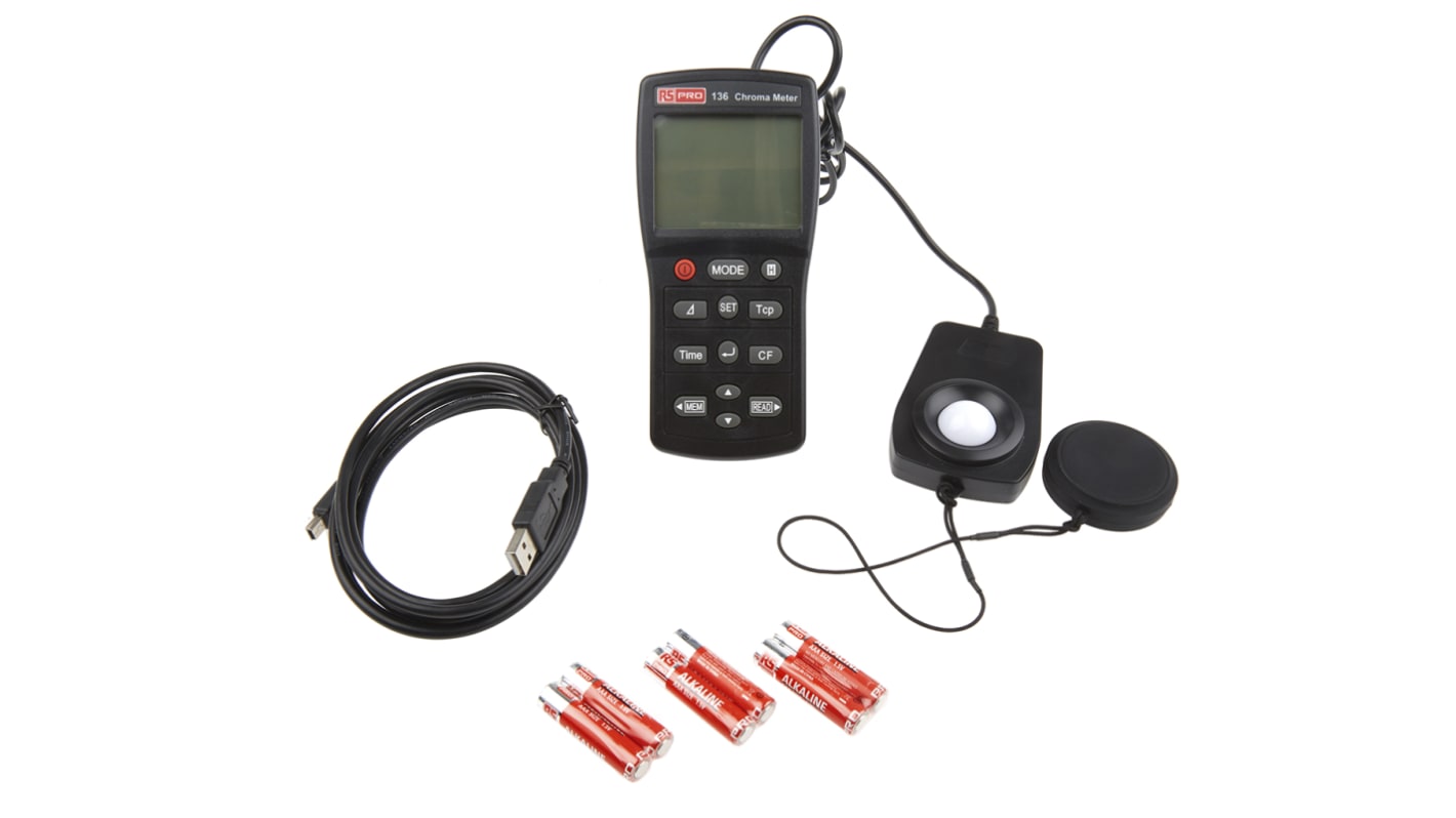 RS PRO Light Meter, 0.01 fc, 0.1 lx to 99990lx, ±0.02 (XY/800 lx