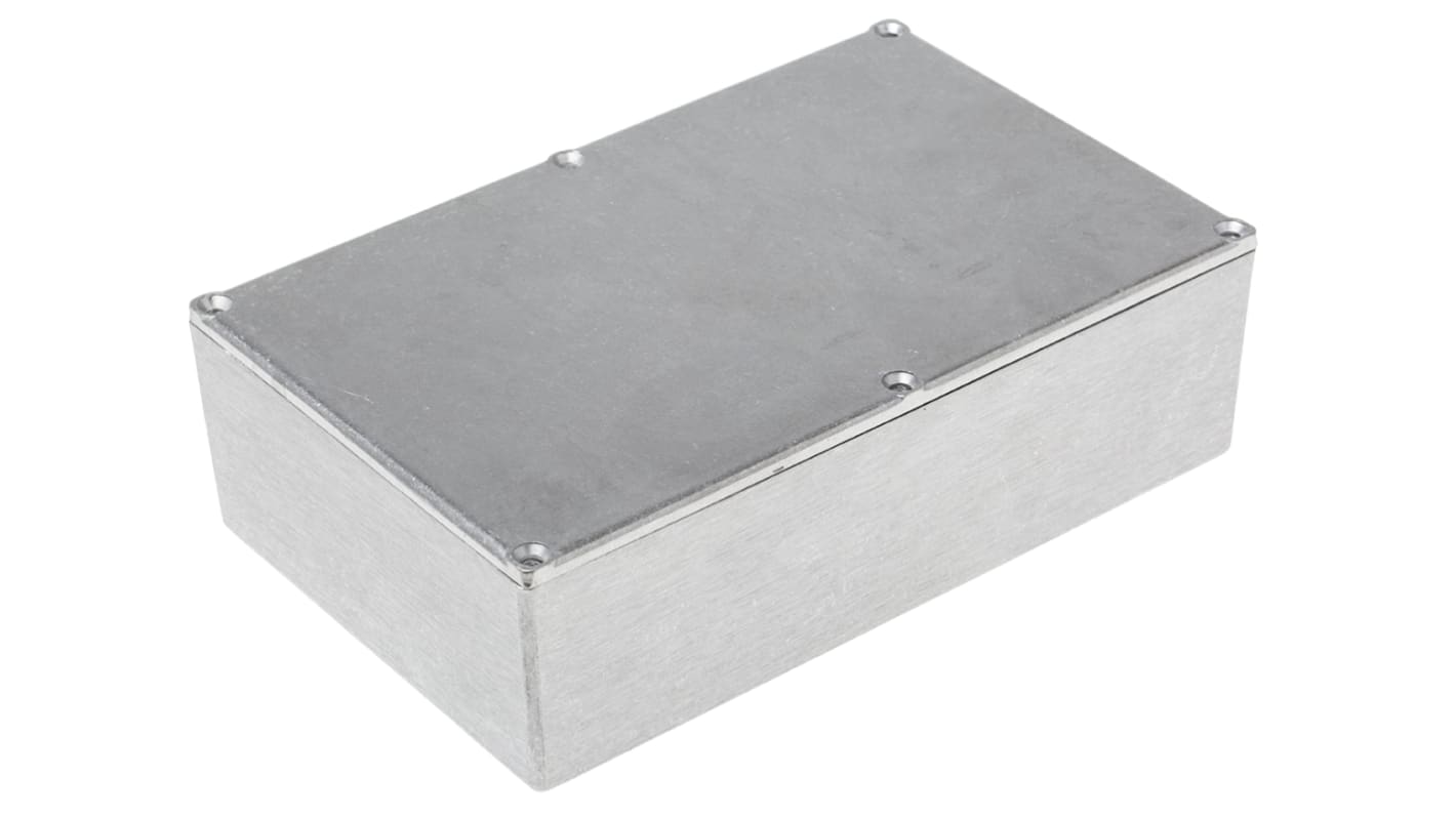 RS PRO Grey Die Cast Aluminium Enclosure, Grey Lid, 187 x 118 x 81.7mm