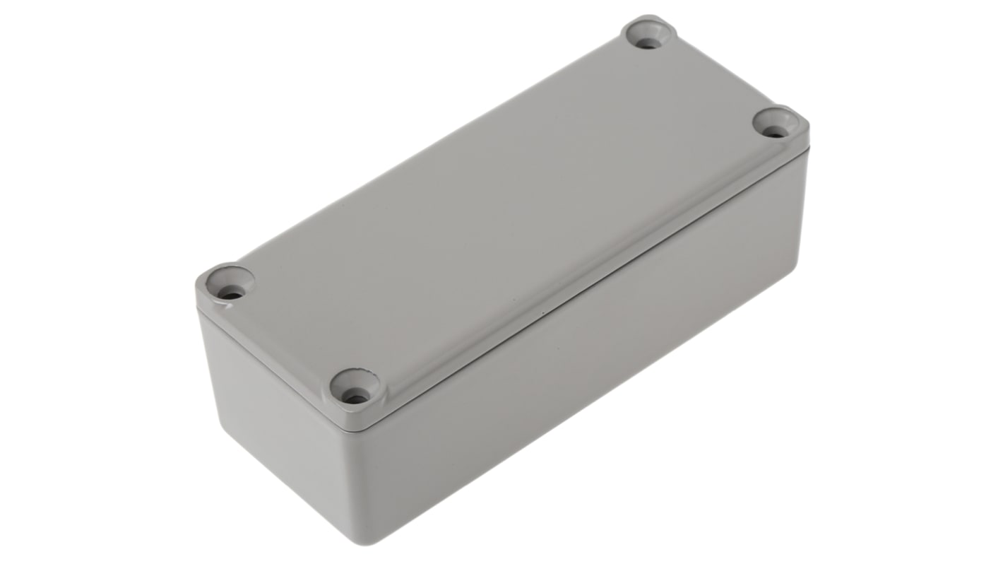 RS PRO Grey Die Cast Aluminium Enclosure, Grey Lid, 90 x 38 x 30mm