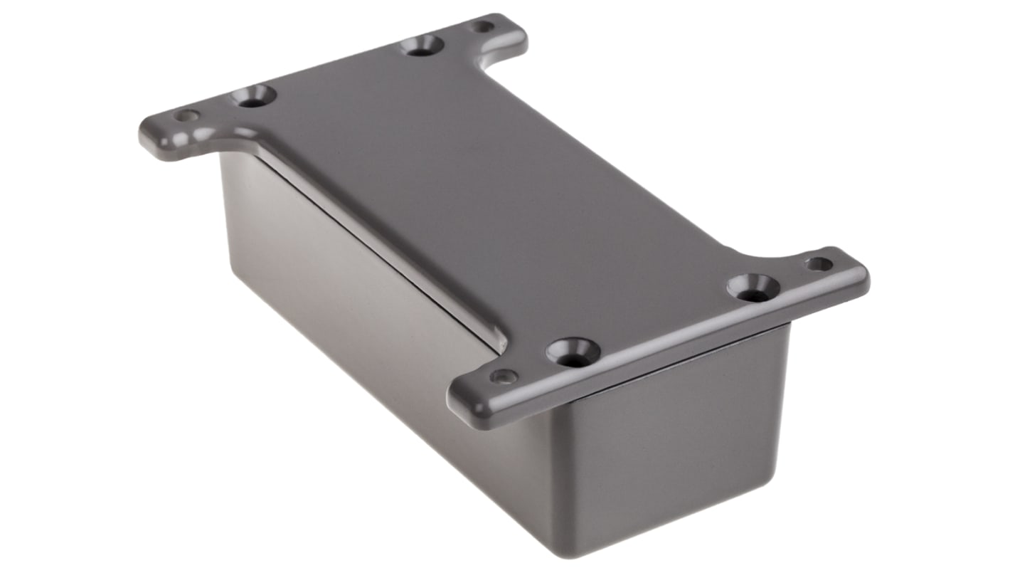 RS PRO Grey Die Cast Aluminium Enclosure, Flanged, Grey Lid, 90 x 38 x 30mm