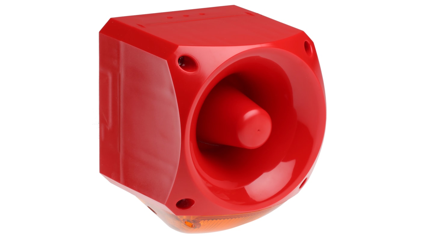 Klaxon PNC Series Amber Sounder Beacon, 10 → 60 V dc, IP66, Side Mount, 113dB at 1 Metre