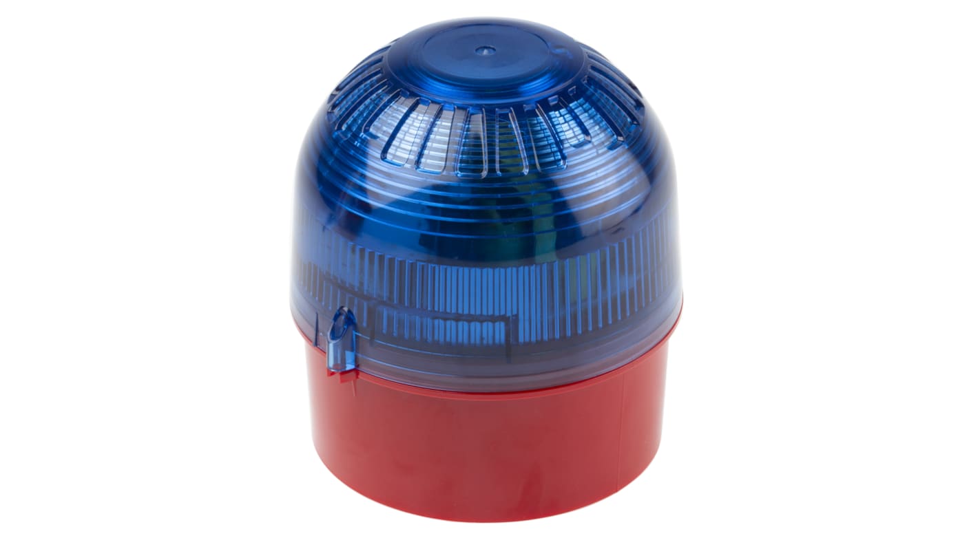 Klaxon PSB Series Blue Flashing Beacon, 10 → 60 V dc, Base Mount, Xenon Bulb, IP65