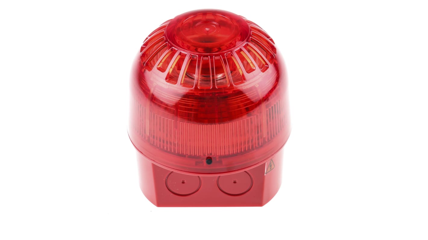 Klaxon PSS LED Alarm-Leuchtmelder Rot / 102dB, 110 → 230 V ac