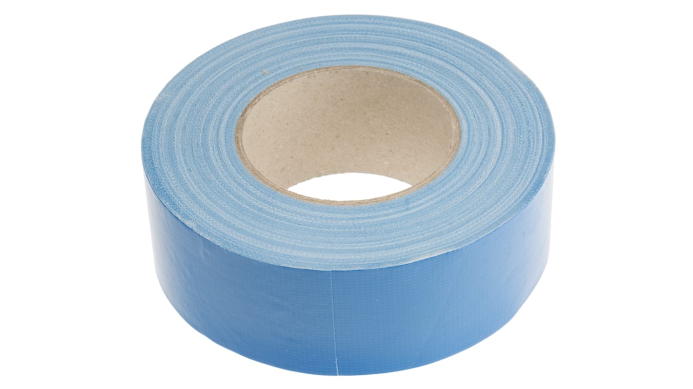 RS PRO Duct Tape, 50m x 50mm, Blue, Gloss Finish