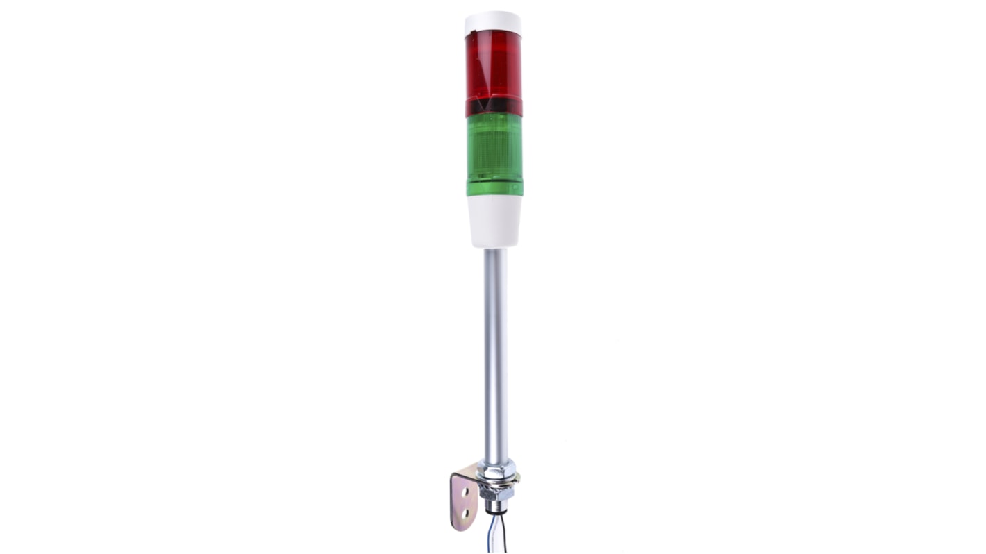 Schneider Electric Harmony XVM Series Red/Green Signal Tower, 2 Lights, 120 V ac, Base Mount