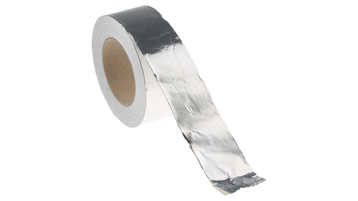 RS PRO Metallband Aluminiumband, Stärke 0.05mm, 50mm x 50m, -20°C bis +110°C, Haftung 3,8 N/cm