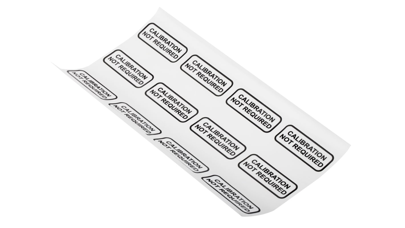 RS PRO Adhesive Pre-Printed Adhesive Label-Calibration Not Required-. Quantity: 120