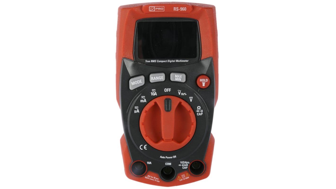 RS PRO RS-960 Handheld Digital Multimeter, True RMS, 10A ac Max, 10A dc ...