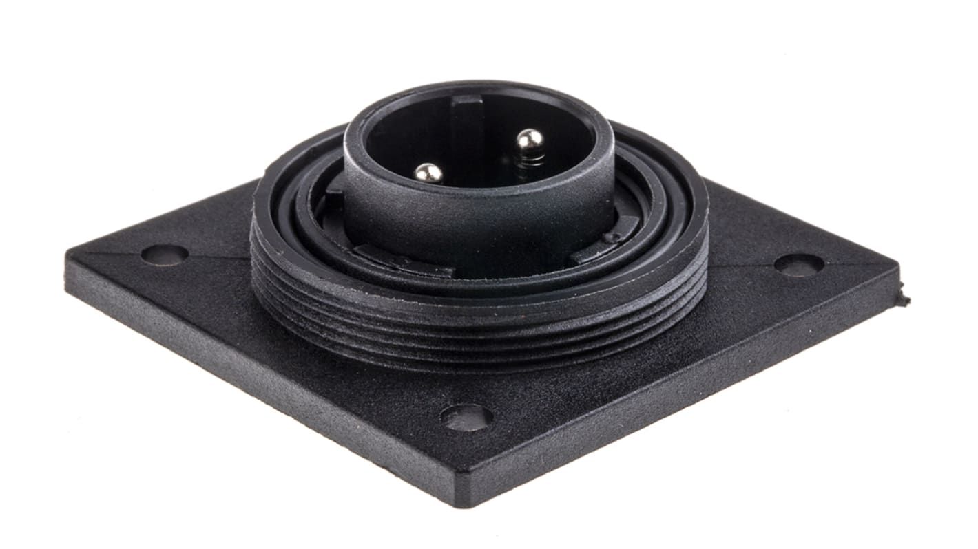 Bulgin Circular Connector, 2 Contacts, Flange Mount, Plug, Male, IP68, Standard Buccaneer Series