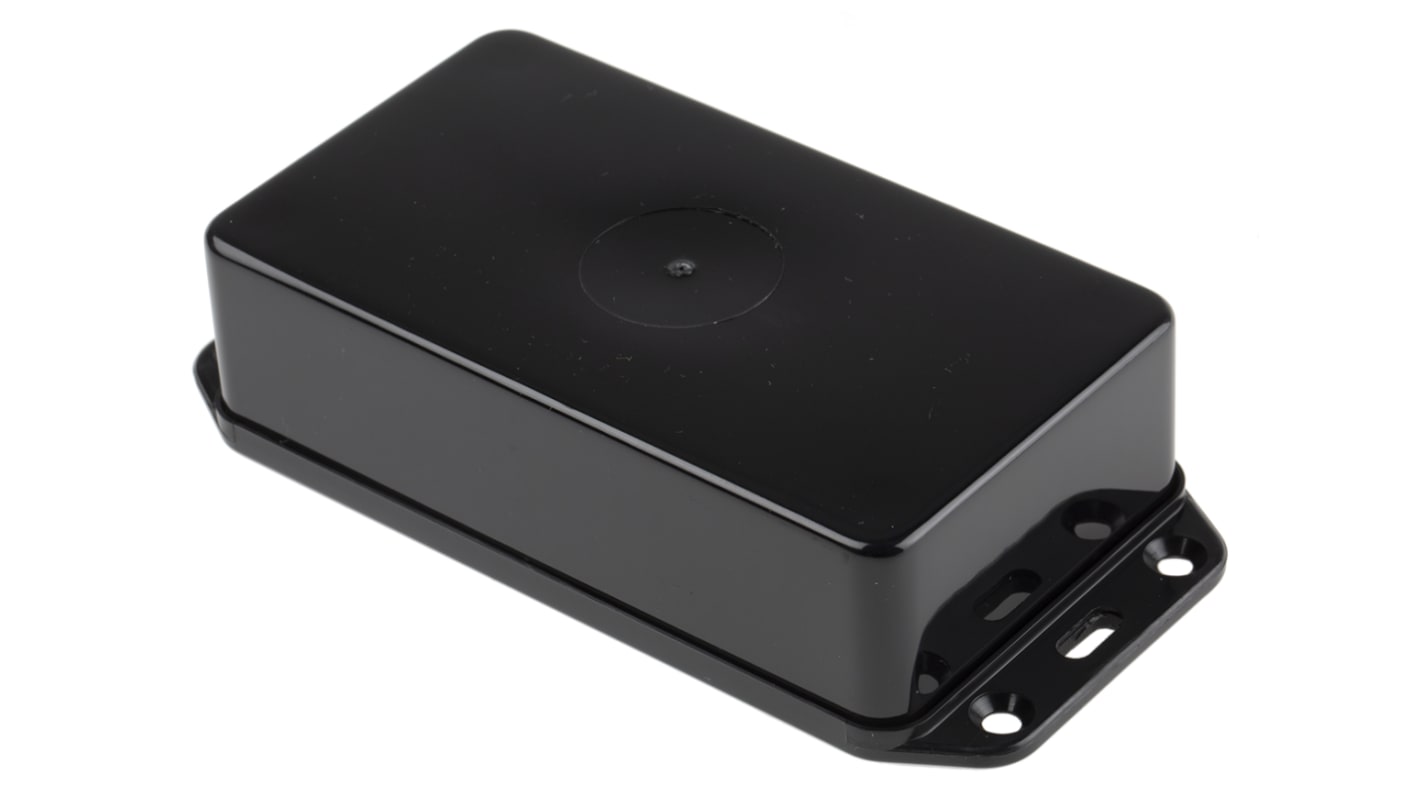 RS PRO Black ABS Enclosure, IP54, Flanged, Black Lid, 135.8 x 64.55 x 31.5mm