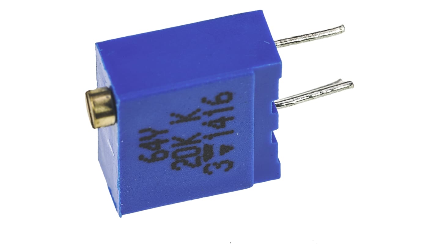 Resistencia variable Vishay serie 64Y, 20kΩ máximo, ±10%, 1/2W, vueltas: 19 (eléctrico), 22 (mecánico)