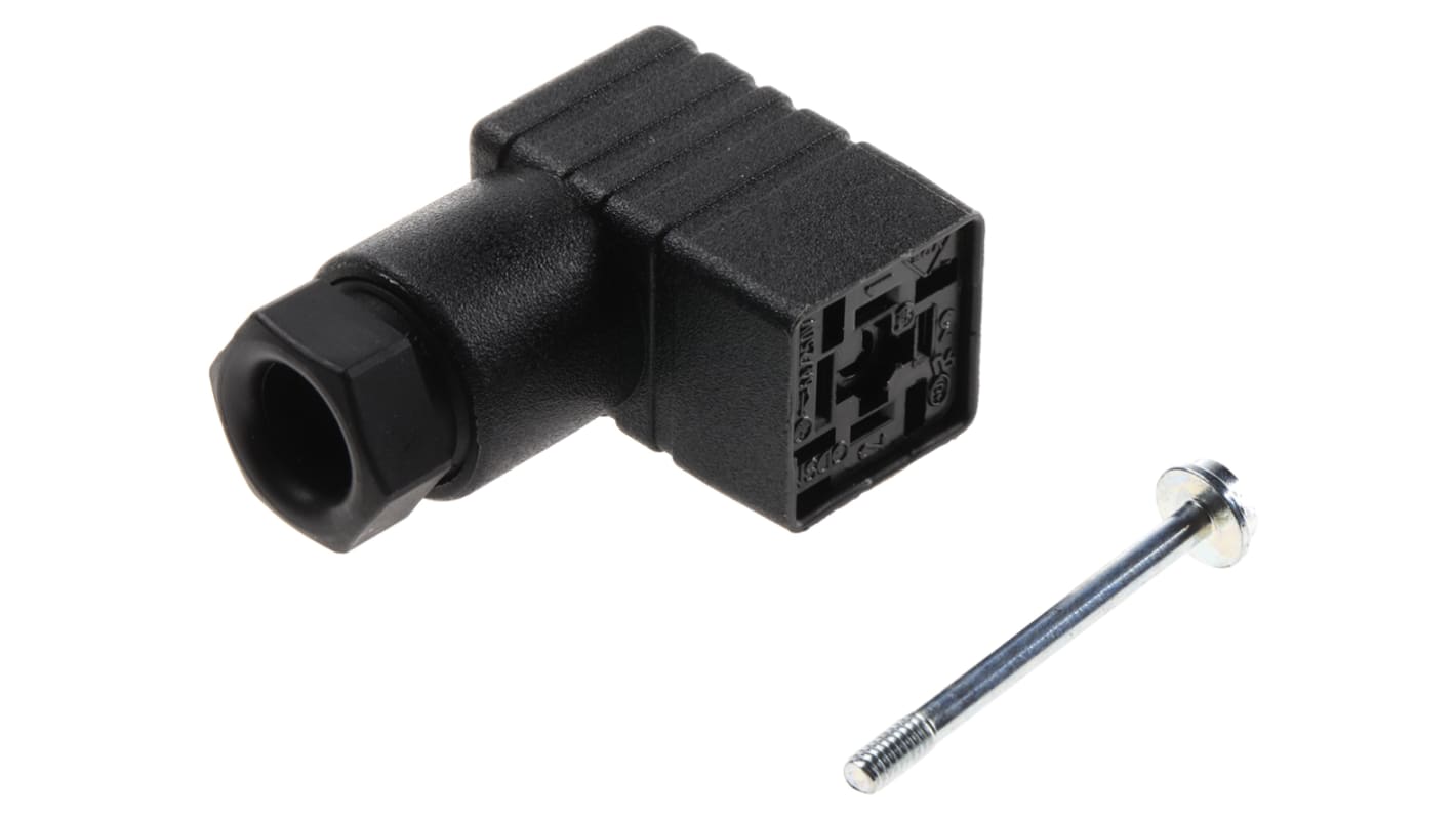 Conector de válvula DIN 43650 C Hirschmann GDSN 207, hembra, 2P+E, 250 V ac/dc, 6A, prensaestopas PG7, IP65, montaje