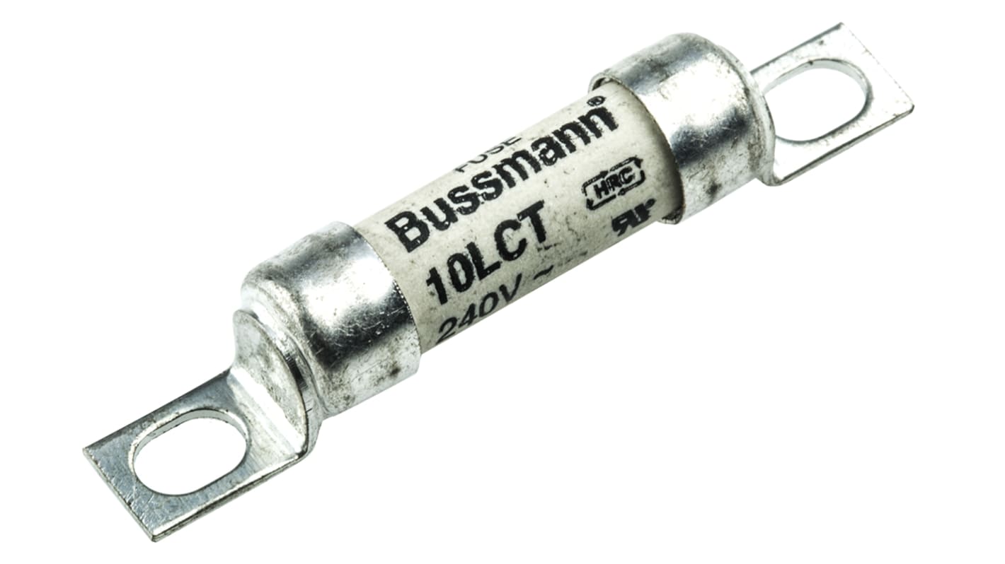 Fusibile a standard britannico, Eaton, 10A, fusibile LCT con velocità FF, standard BS 88, IEC 269-4, fori di fissaggio