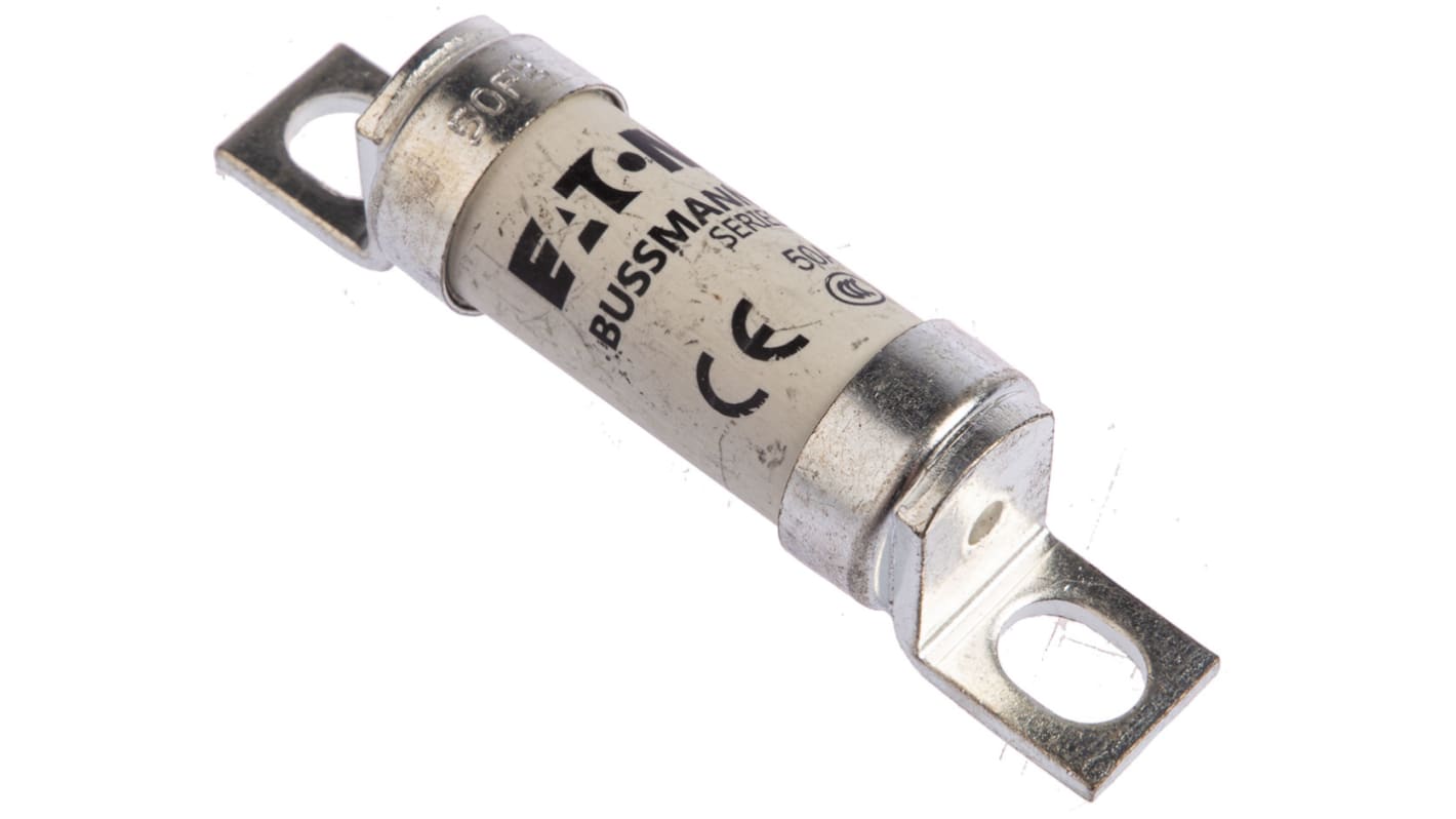 Fusible de cuchillas perforadas excéntricas Eaton Eaton Bussman, FE, aR, 690 V ac, 500V dc, 50A, FF, BS 88, IEC 269-4