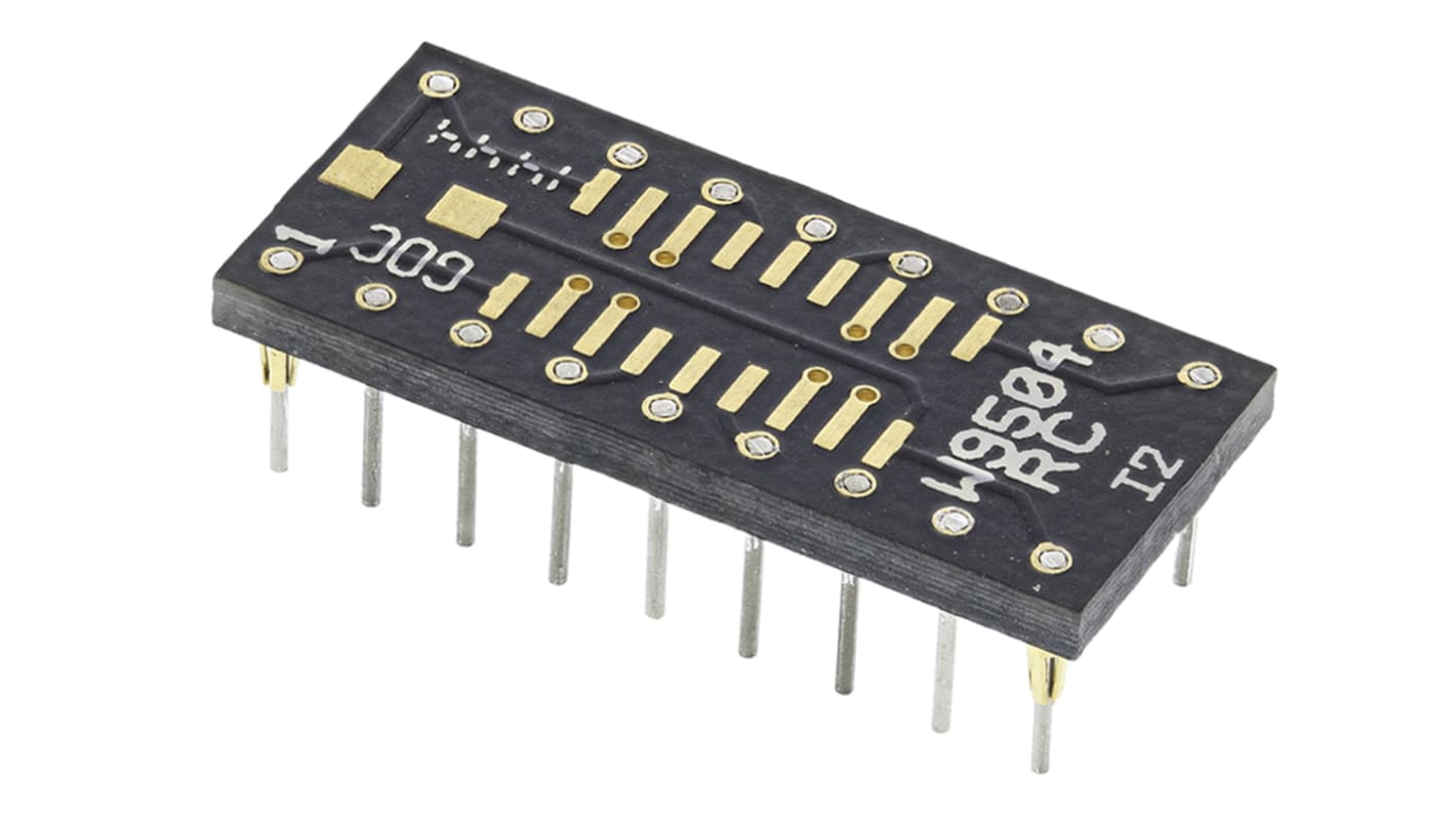 Adaptér zásuvky IC, orientace těla: přímý, Průchozí otvor 18 kolíků samice SOP k 18 kolíků samec DIP, rozteč: 1.27 mm,