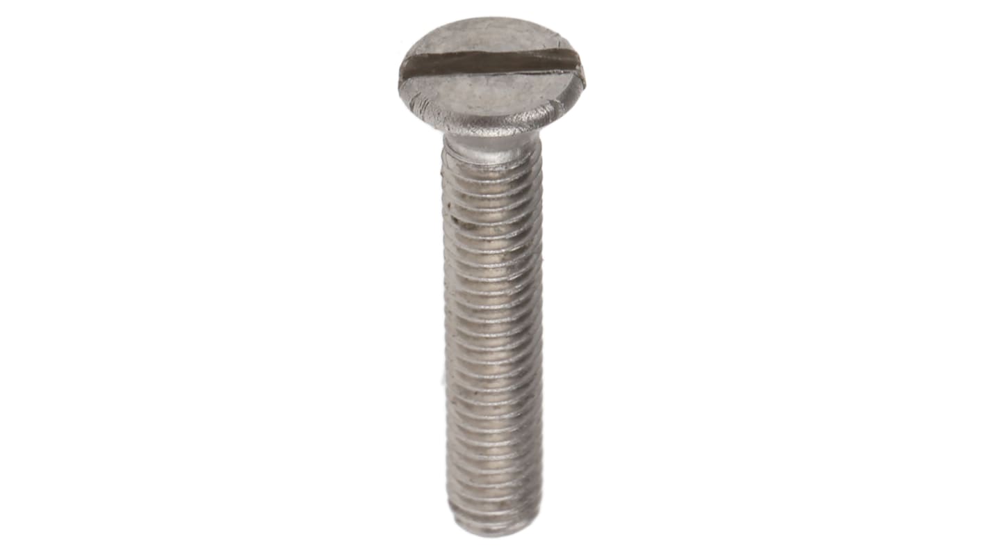 RS PRO Slot Countersunk A4 316 Stainless Steel Machine Screws DIN 963, M3x16mm