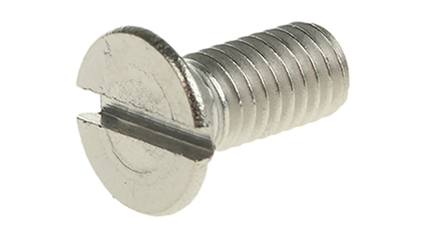 RS PRO Slot Countersunk A4 316 Stainless Steel Machine Screws DIN 963, M5x12mm