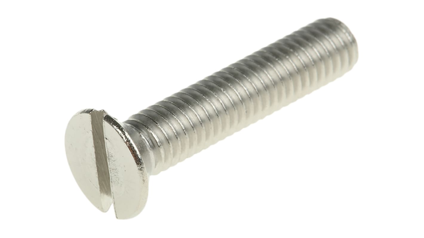 RS PRO Senkkopf Schlitz Schrauben A4, M6 x 30mm Edelstahl