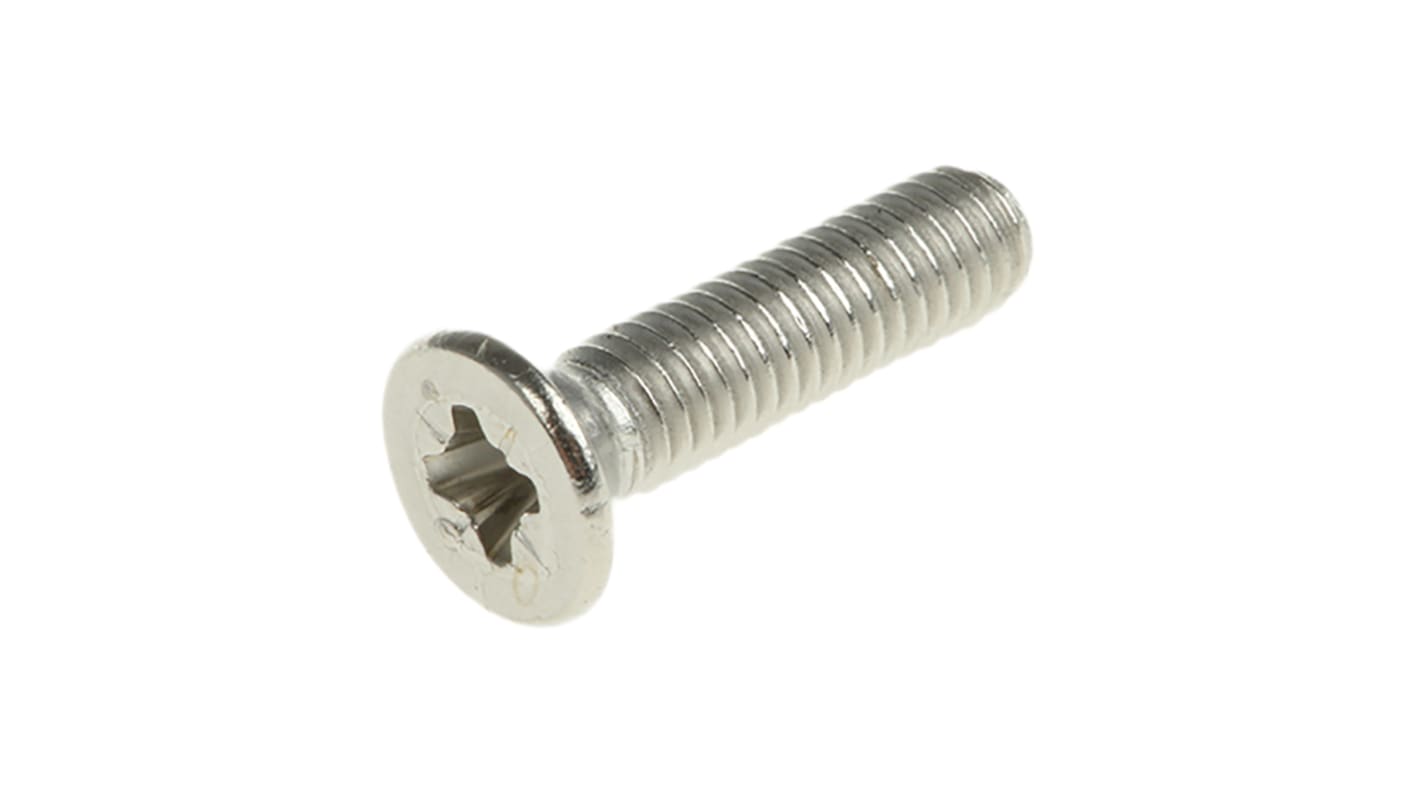 RS PRO Pozi Countersunk A4 316 Stainless Steel Machine Screws DIN 965, M3x12mm