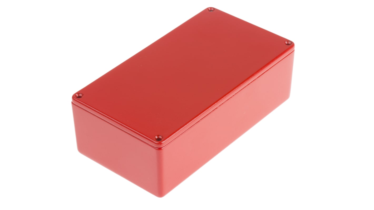 Contenitore RS PRO in Alluminio pressofuso 120 x 65.5 x 39.75mm, col. Colore rosso, IP54, schermato