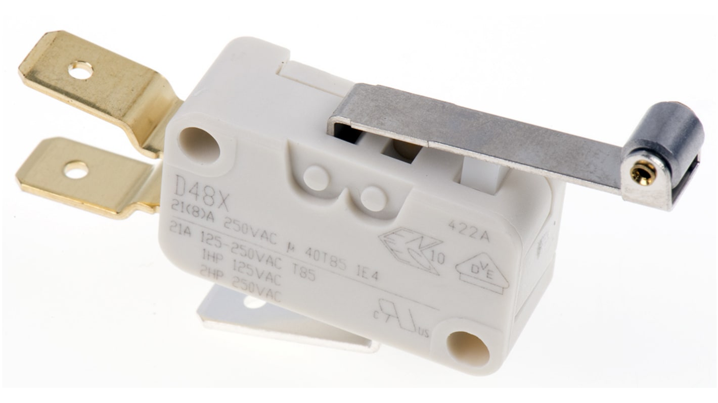 Microinterruttore, ZF, SPDT, 21 A a 250 V ca, con linguetta