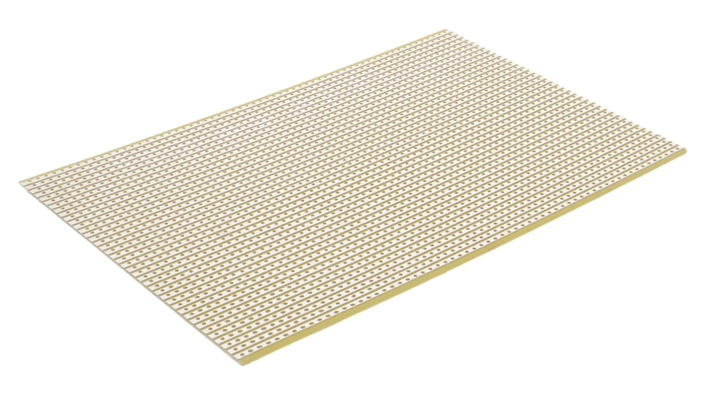 CIF Lochrasterplatine Single Sided, Raster 2.54 x 2.54mm, PCB-Bohrung 1mm, 220 x 100 x 1.6mm 1.6mm Papier,