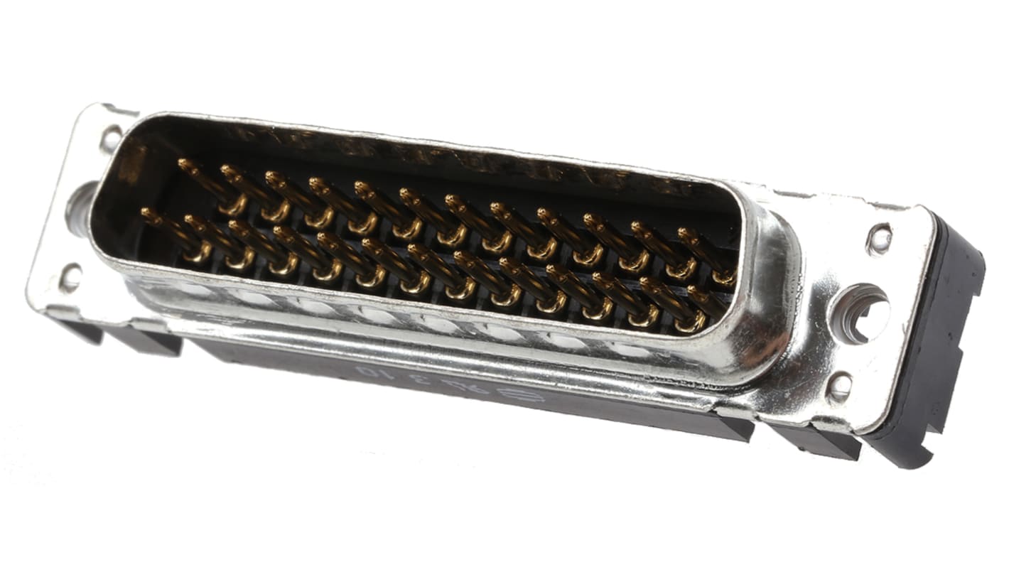 Harting 25 Way Through Hole D-sub Connector Plug, 2.76mm Pitch, with M3 Threaded Inserts