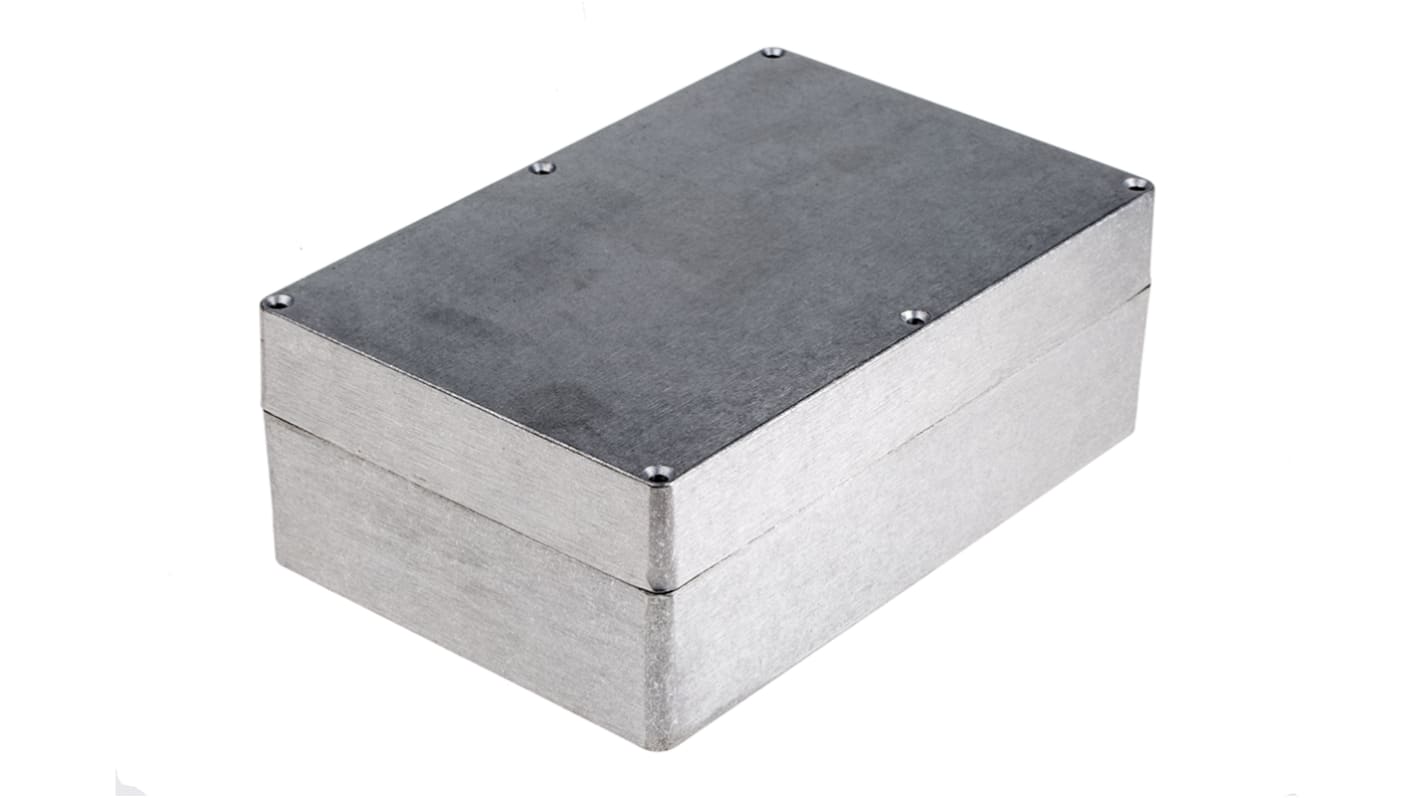 RS PRO Silver Aluminium Alloy Enclosure, IP65, Silver Lid, 222.5 x 145.8 x 82.2mm