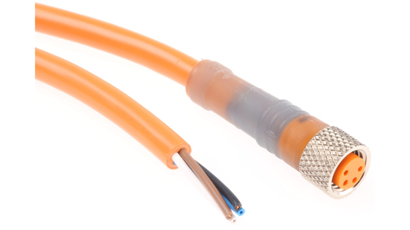 Lumberg Automation Straight Female 4 way M8 to Straight Male 4 way Unterminated Sensor Actuator Cable, 2m