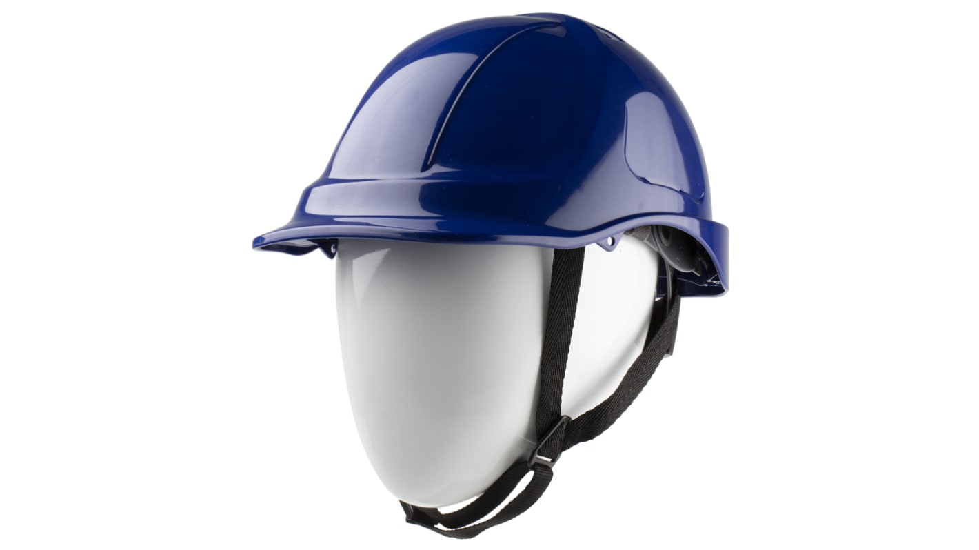 RS PRO Blue Safety Helmet with Chin Strap, Ventilated