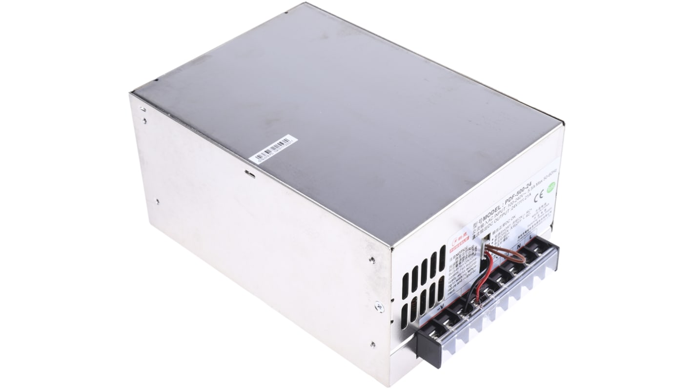 RS PRO Switching Power Supply, 24V dc, 21A, 504W, 1 Output, 88 → 264V ac Input Voltage