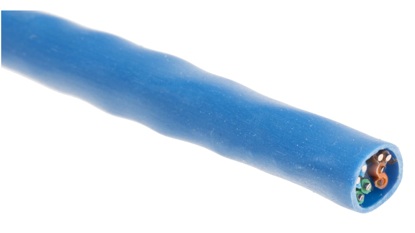 Cavo Ethernet Cat6 (U/UTP) Belden, guaina in PVC col. Blu, L. 100m, Senza terminazione