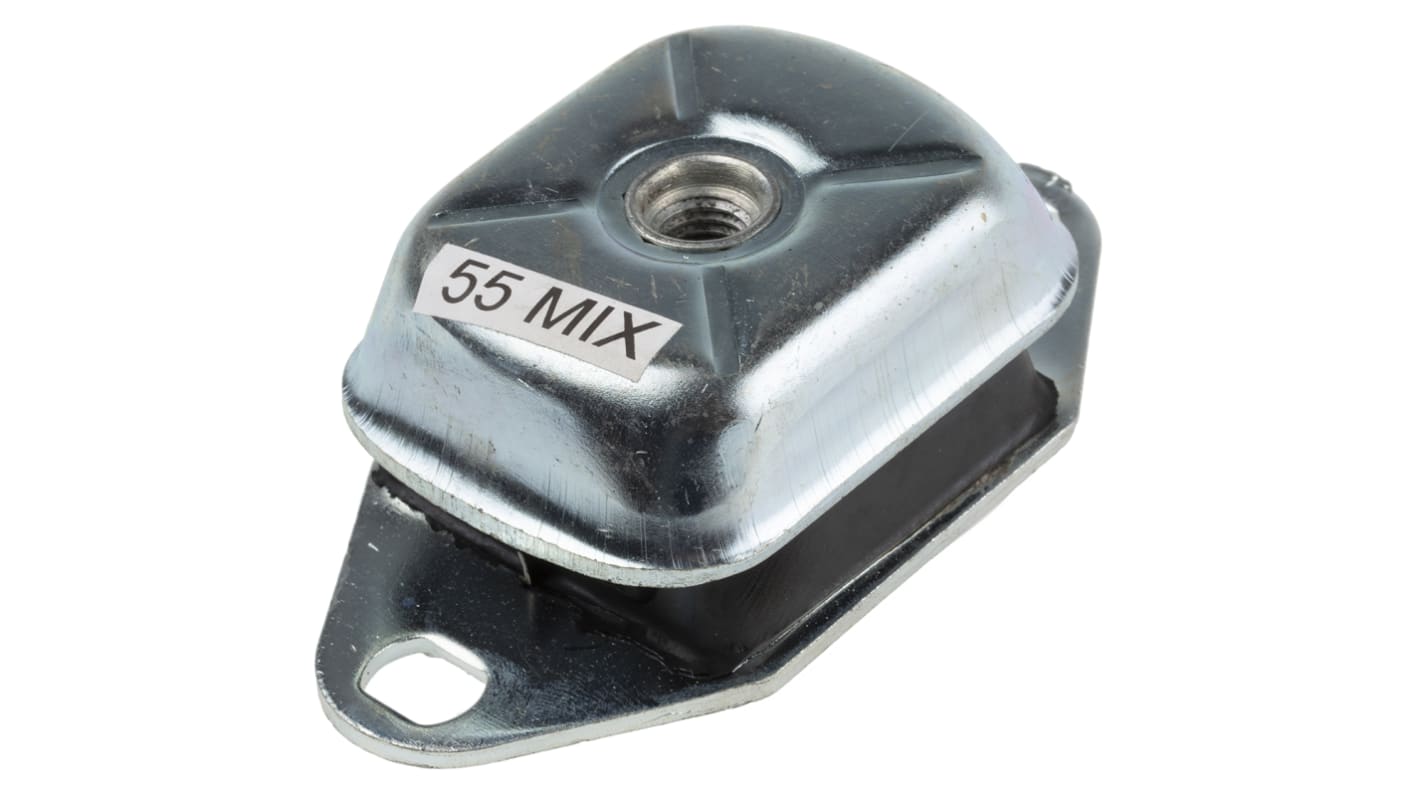 RS PRO Rectangular M12 Anti Vibration Mount, Marine Mount with 65kg Compression Load