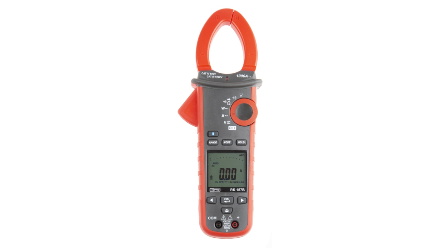 RS PRO 157B Clamp Meter Bluetooth, Max Current 1000A ac CAT III 1000V
