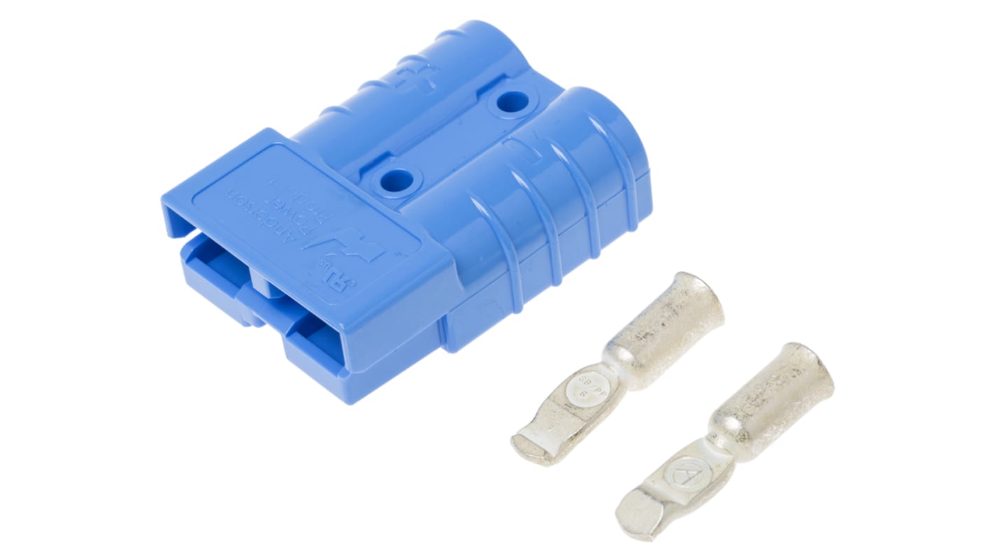 Conector de batería Anderson Power Products SB50, Macho de 2 vías, de color Azul, 600 V, 50.0A