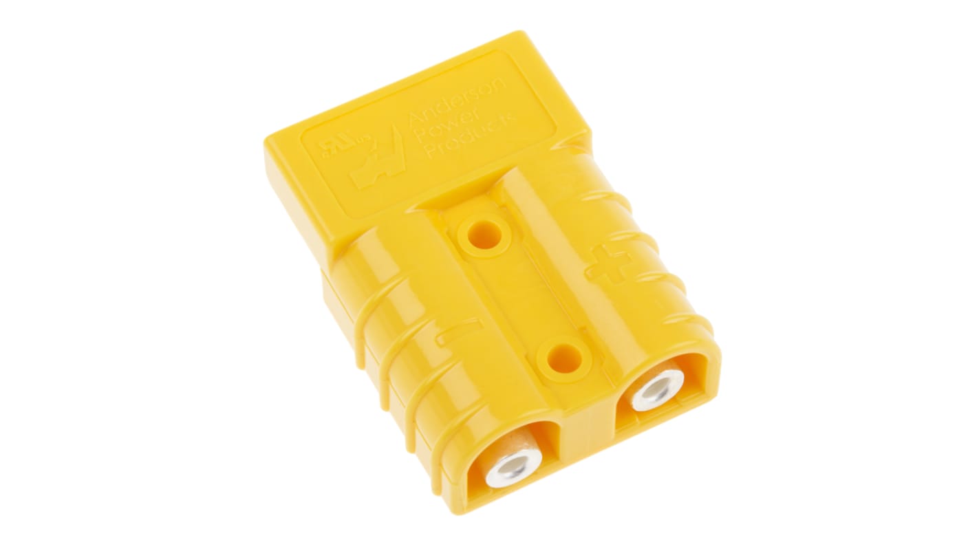 Conector de batería Anderson Power Products SB50, Macho de 2 vías, de color Amarillo, 600 V, 50.0A