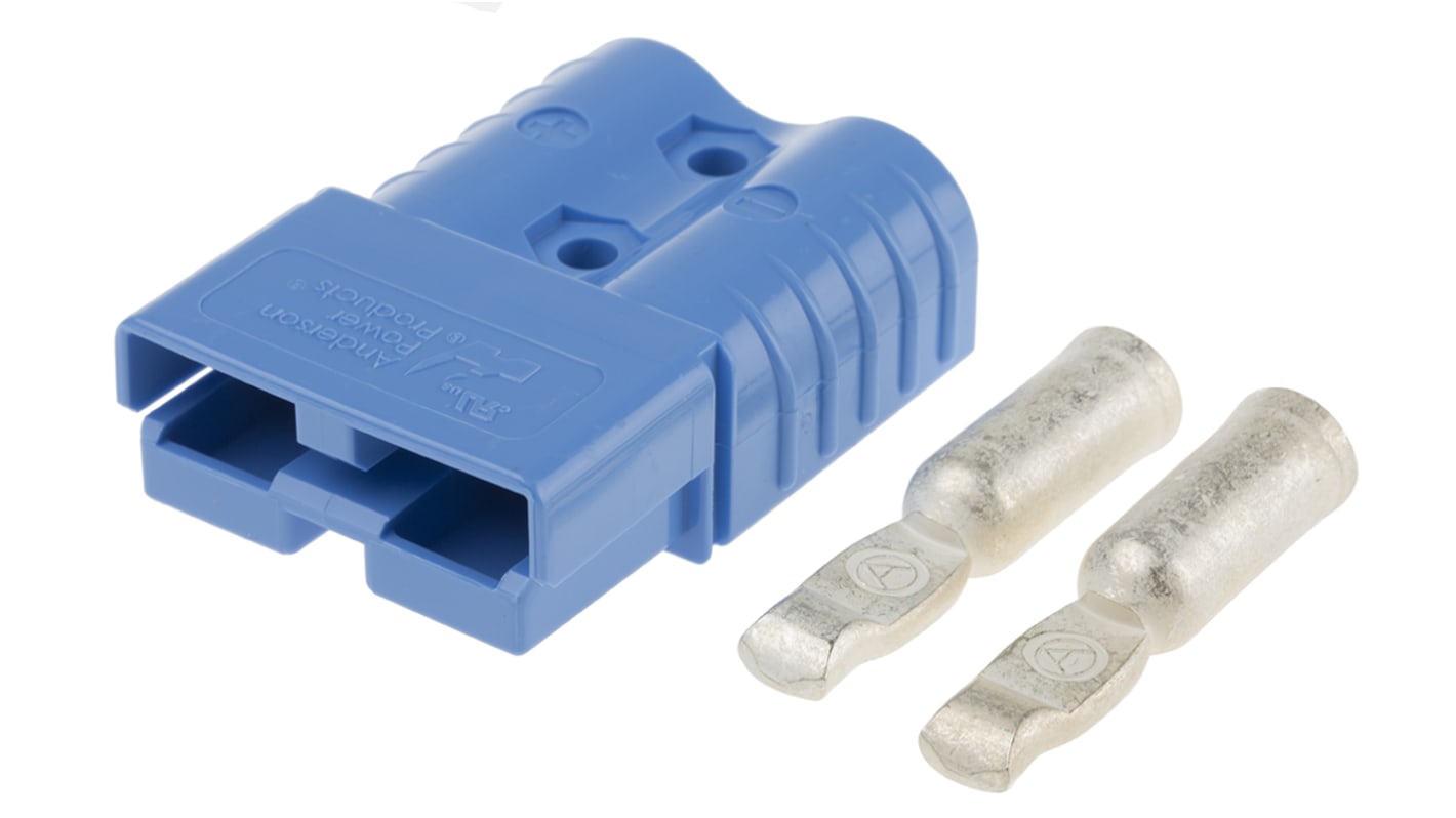 Conector de batería Anderson Power Products SB120, Macho de 2 vías, de color Azul, 600 V, 240A