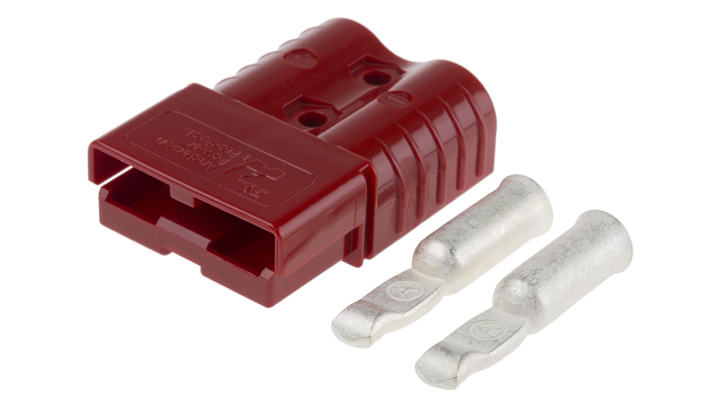 Conector de batería Anderson Power Products SB120, Macho de 2 vías, de color Rojo, 600 V, 120A