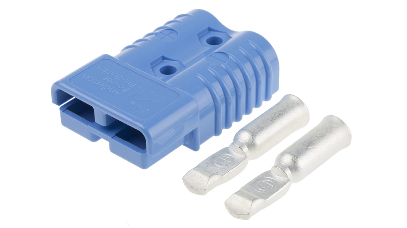 Conector de batería Anderson Power Products SB175, Macho, de color Azul, 600 V, 280A, montaje en cable