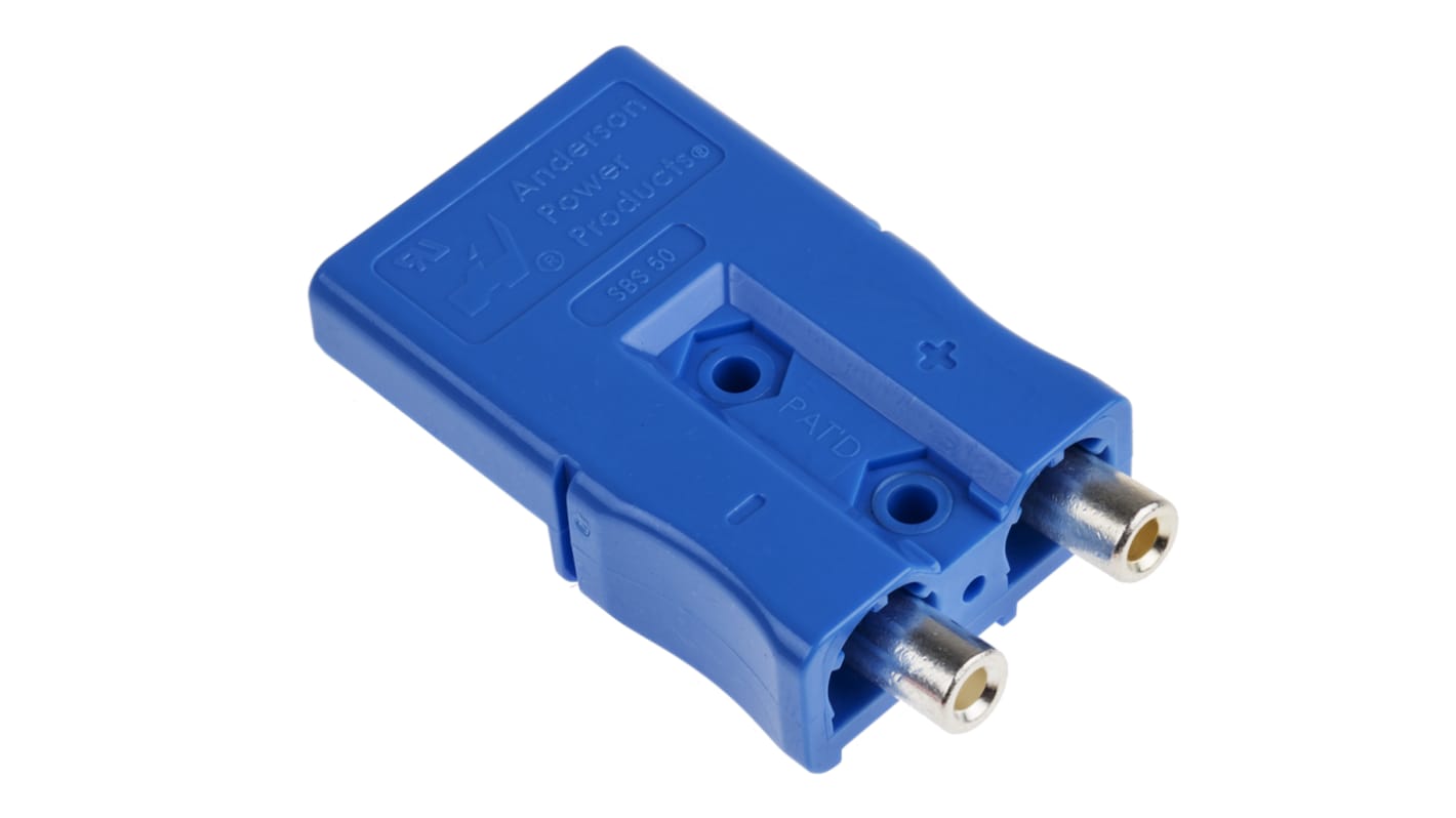 Conector de batería Anderson Power Products SBS, Macho de 2 vías, de color Azul, 60 V, 110A