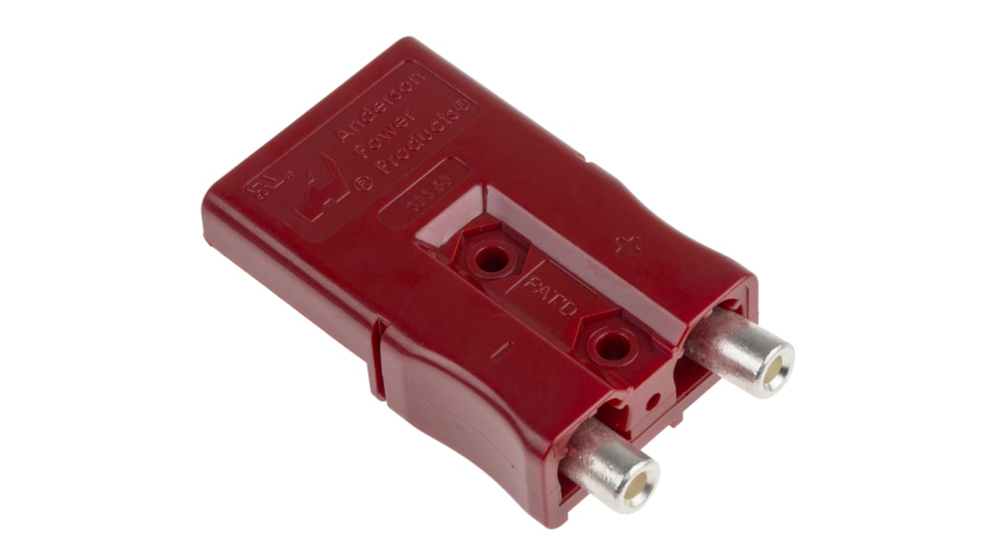 Conector de batería Anderson Power Products SBS, Macho de 2 vías, de color Rojo, 60 V, 110A