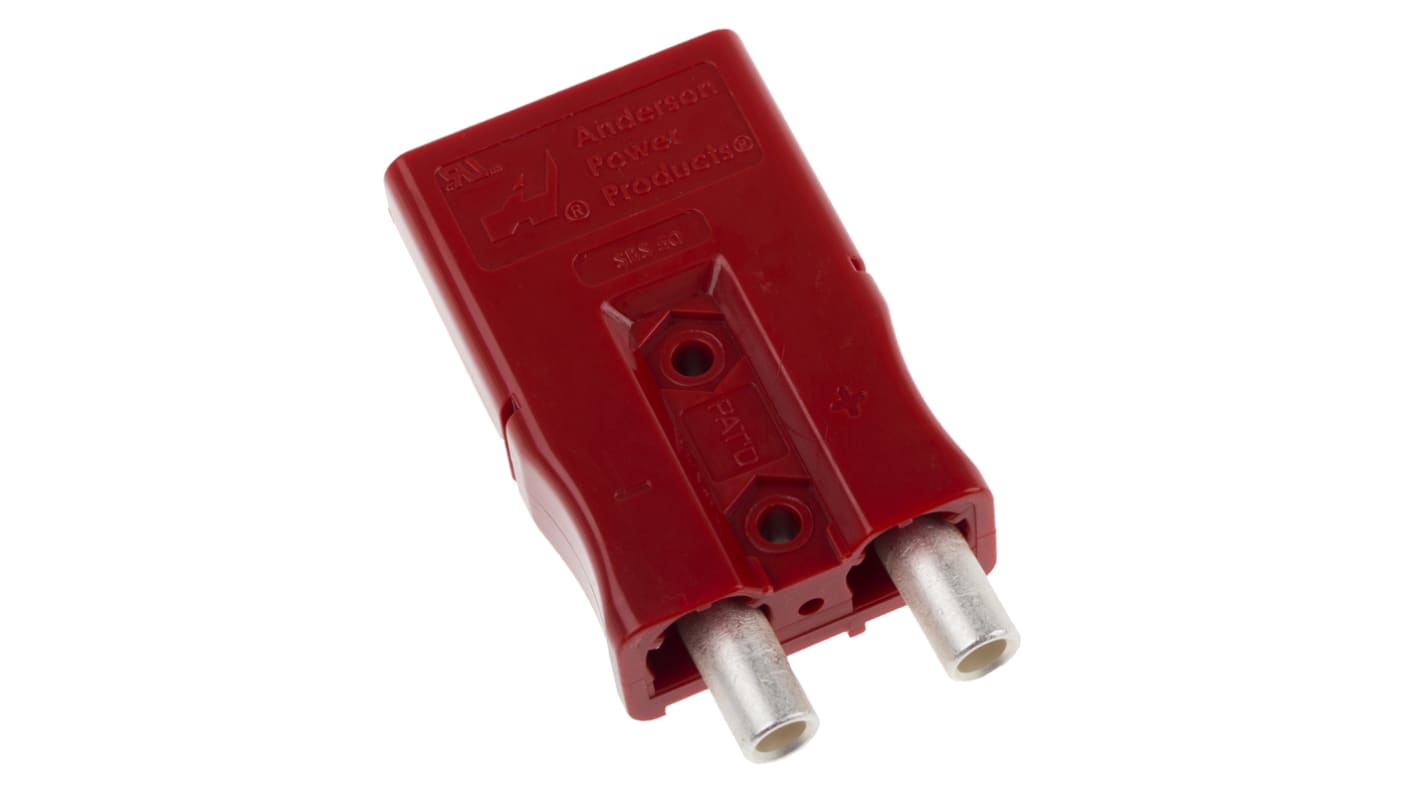 Conector de batería Anderson Power Products SBS, Macho de 2 vías, de color Rojo, 600 V, 110A